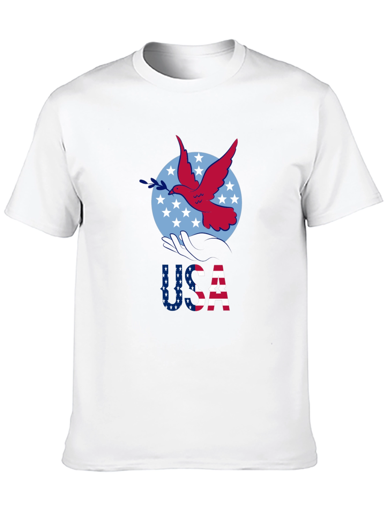 USA Dove Graphic Print Black T-Shirt