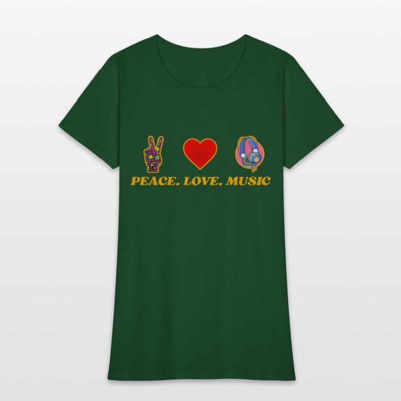 Peace Love Music yellow texted