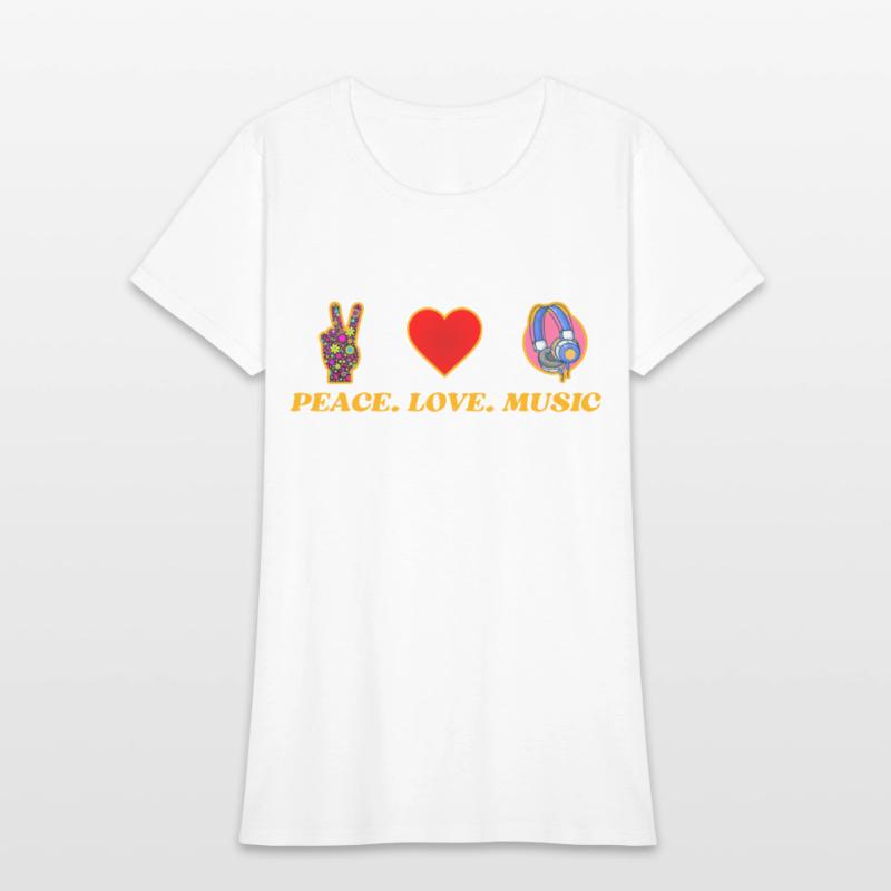 Peace Love Music yellow texted