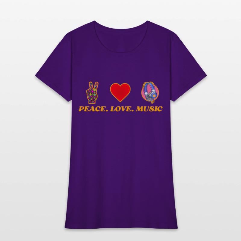 Peace Love Music yellow texted