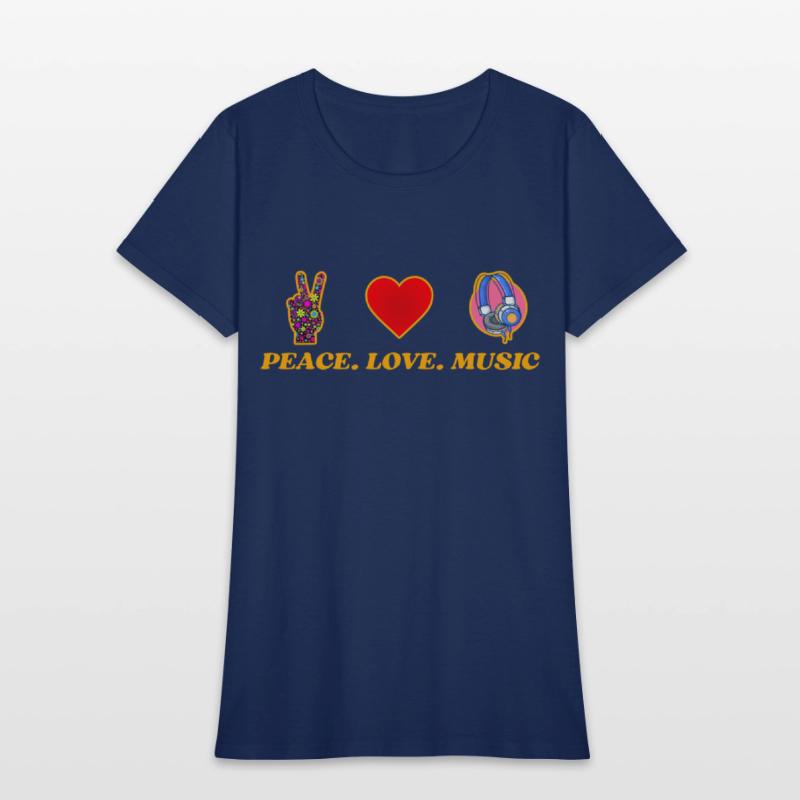 Peace Love Music yellow texted