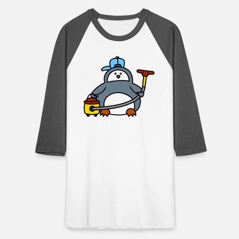 penguin cleaner with a vacuum cleaner in his hands