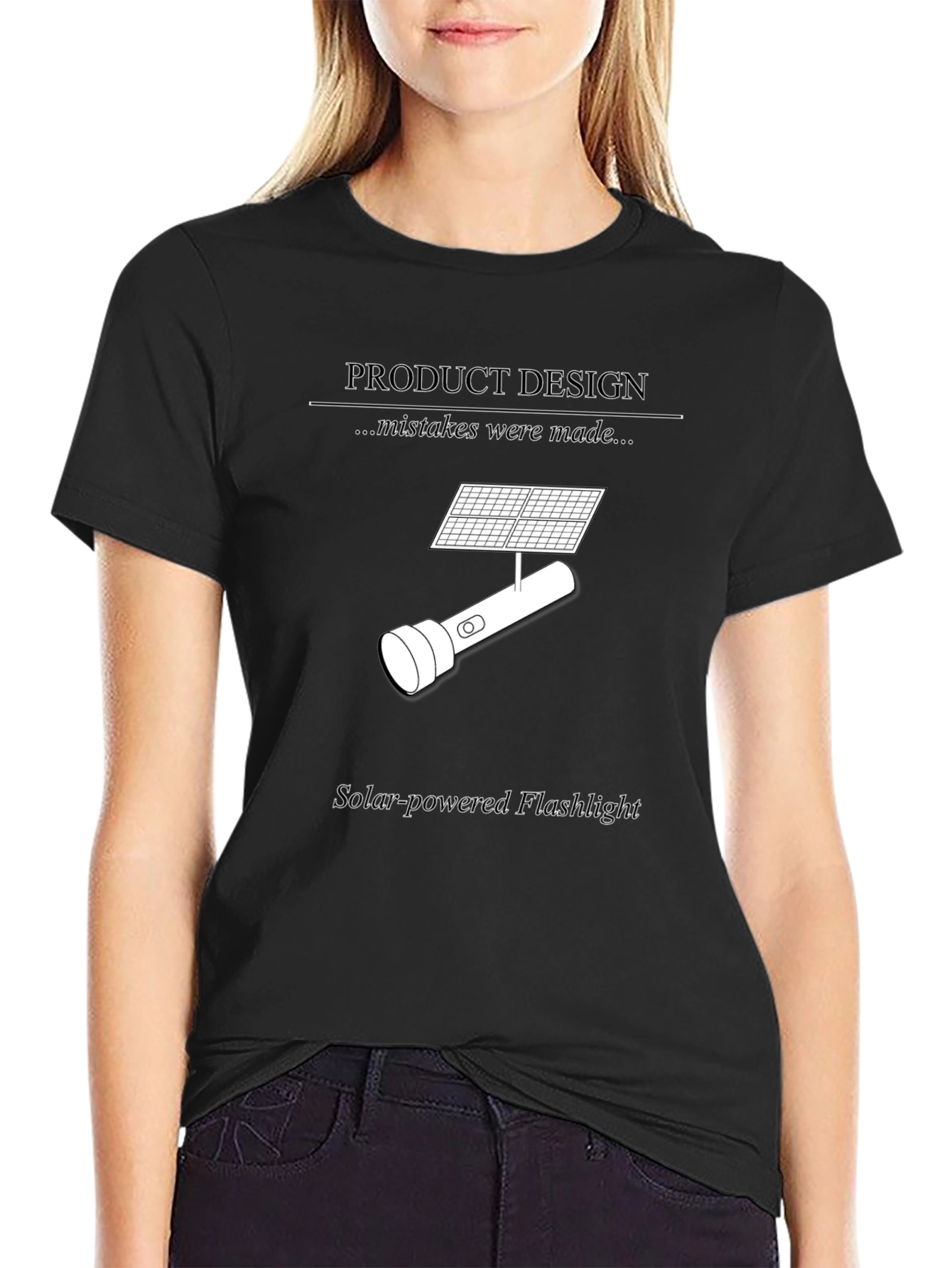 Solar-Powered Flashlight Humor T-Shirt