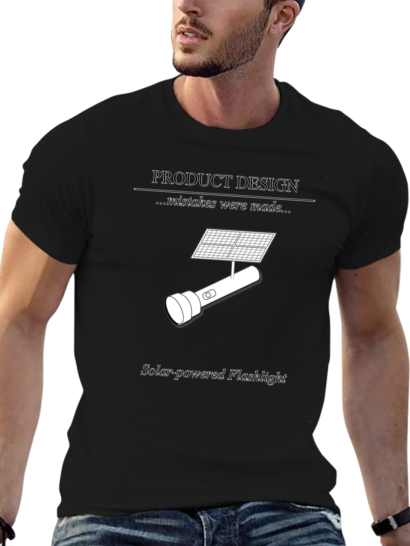 Solar-Powered Flashlight Humor T-Shirt