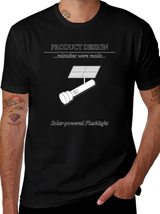 Solar-Powered Flashlight Humor T-Shirt