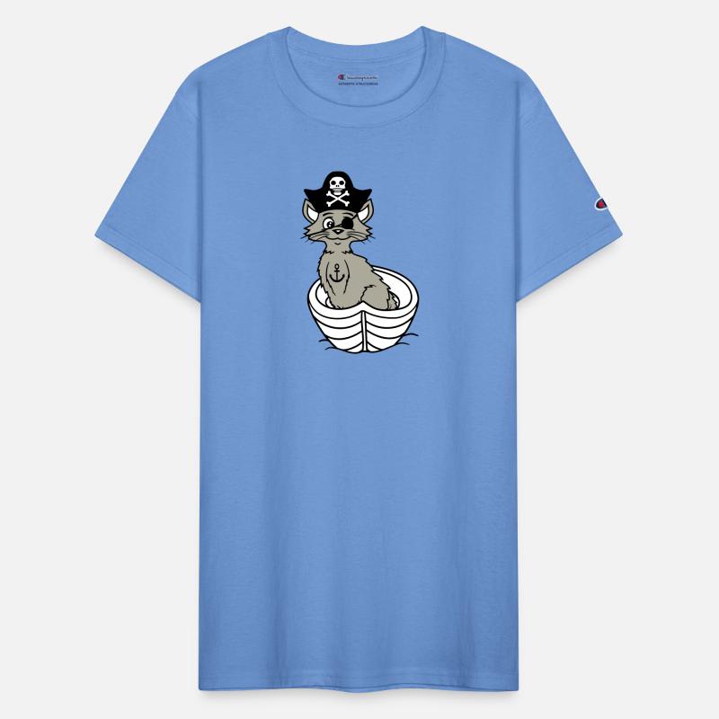 Pirate Cat Buccaneer Eye Patch Hat Rowing Boat Fun