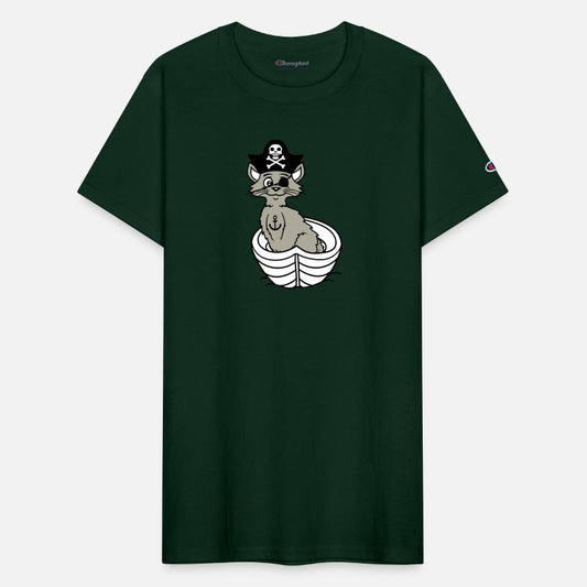 Pirate Cat Buccaneer Eye Patch Hat Rowing Boat Fun