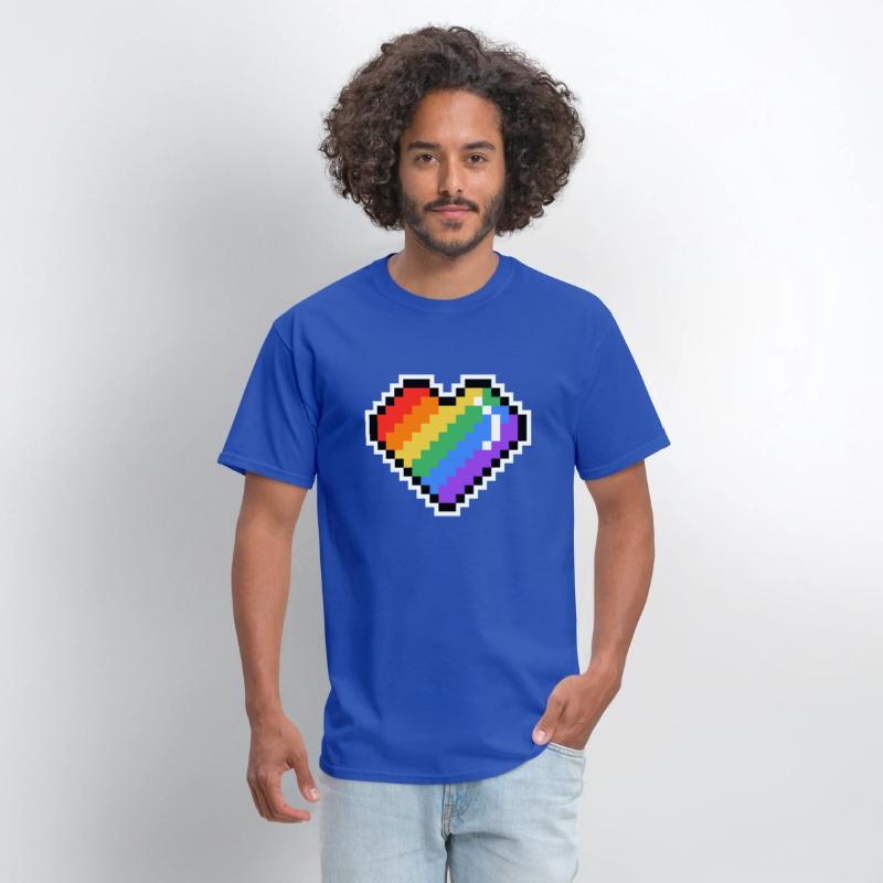 Pixel heart rainbow colored