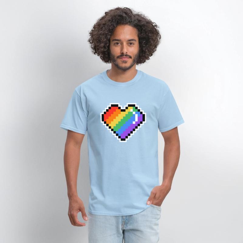 Pixel heart rainbow colored