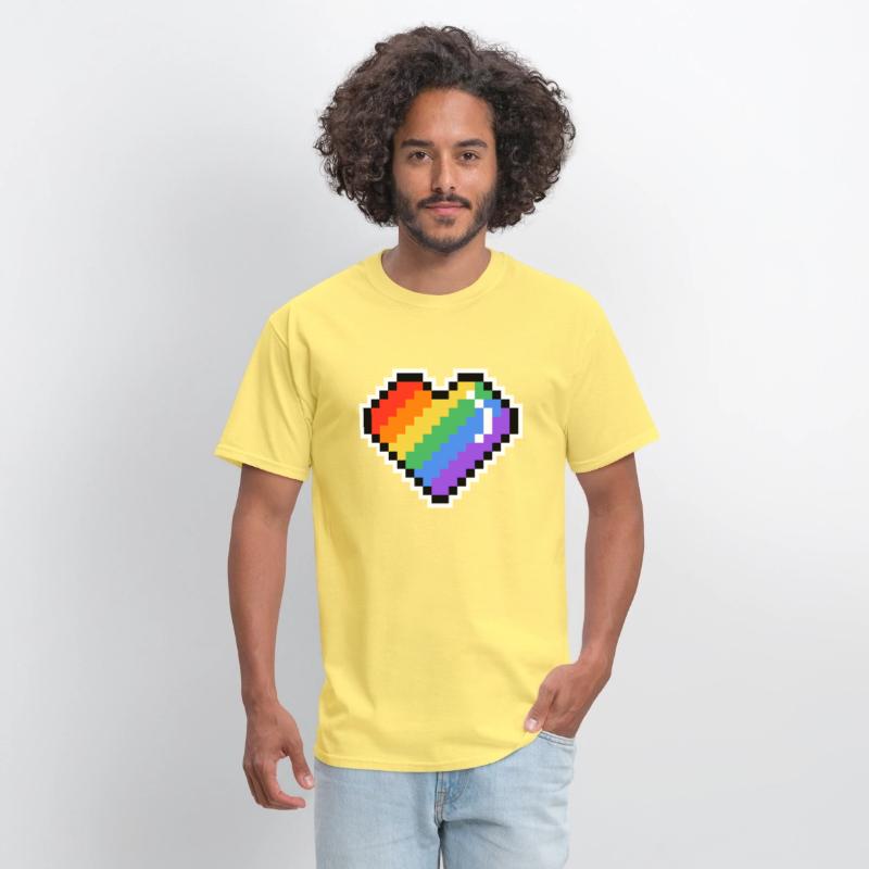 Pixel heart rainbow colored