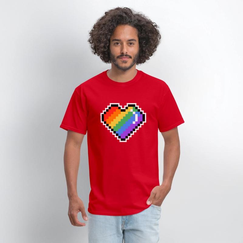 Pixel heart rainbow colored