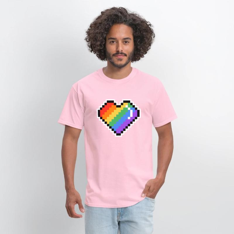 Pixel heart rainbow colored