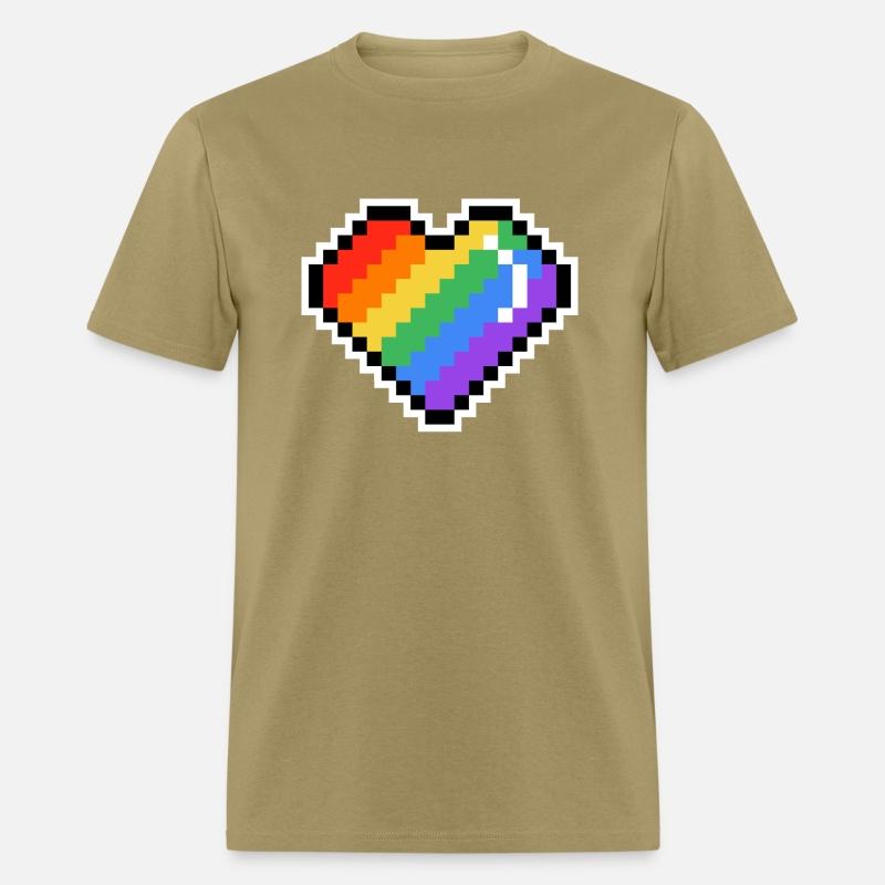 Pixel heart rainbow colored