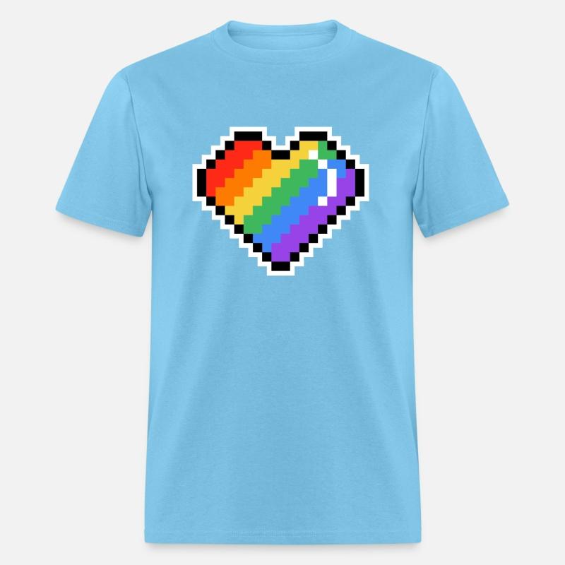 Pixel heart rainbow colored