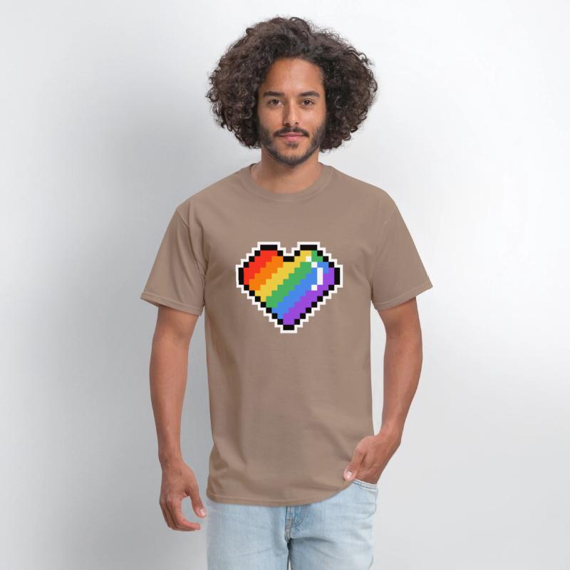 Pixel heart rainbow colored