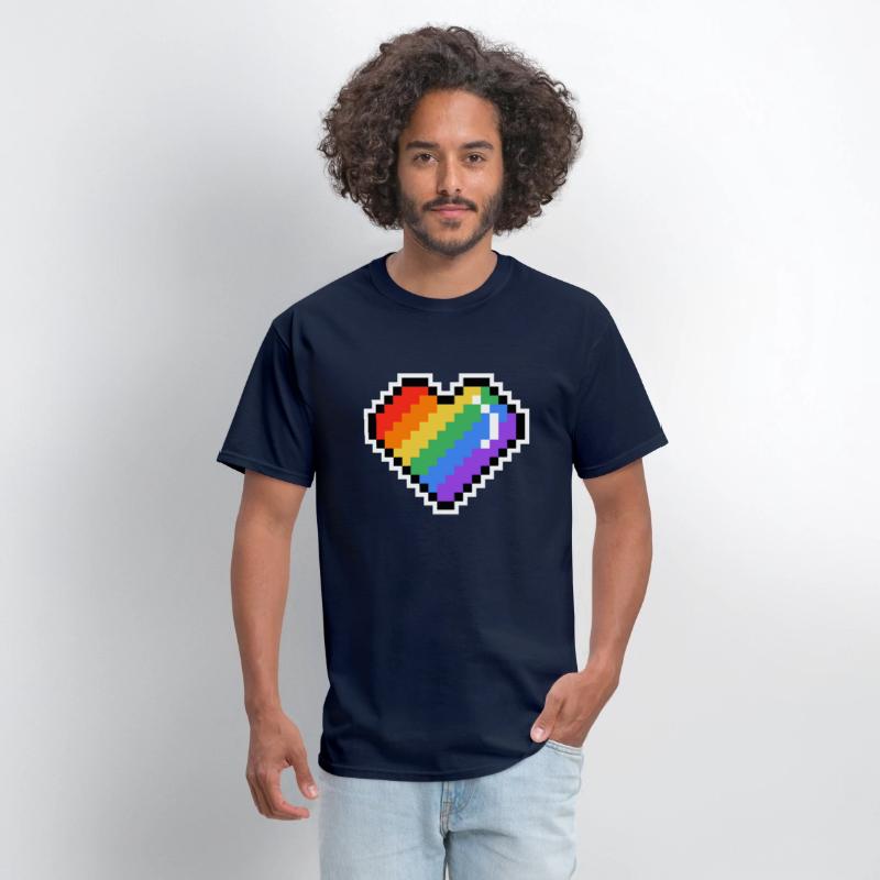 Pixel heart rainbow colored