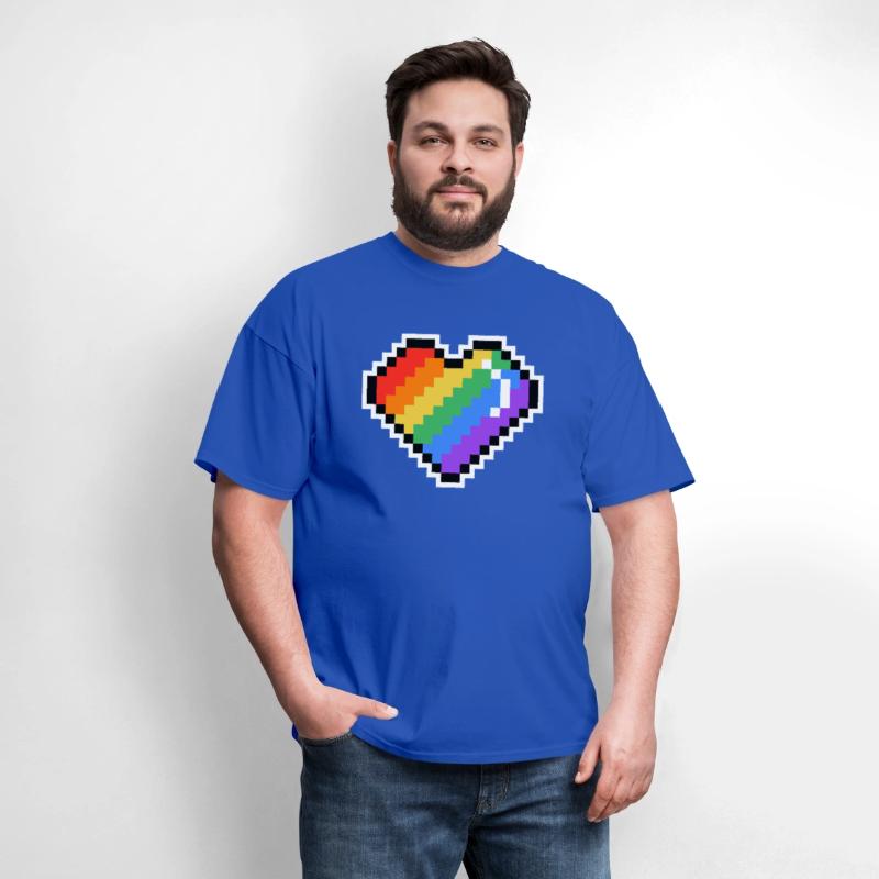 Pixel heart rainbow colored