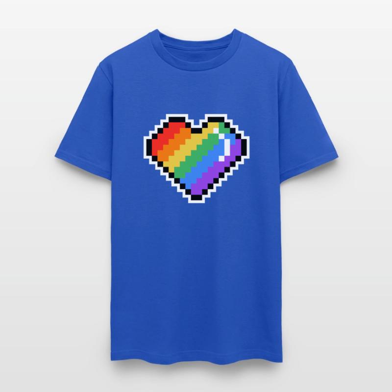 Pixel heart rainbow colored