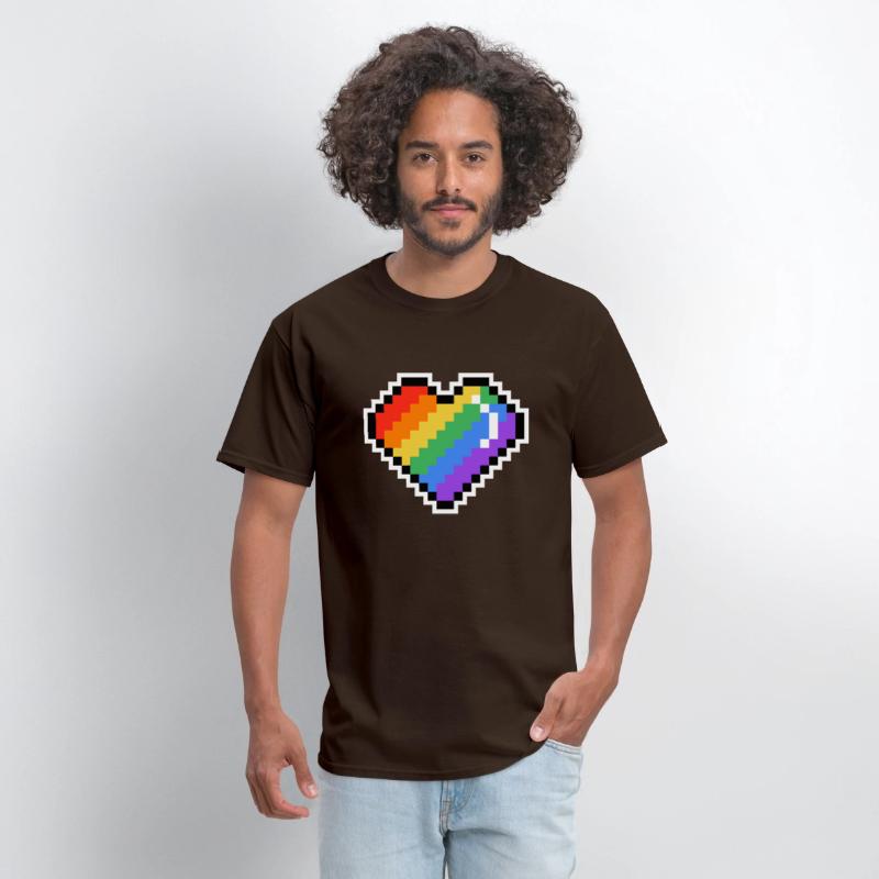 Pixel heart rainbow colored