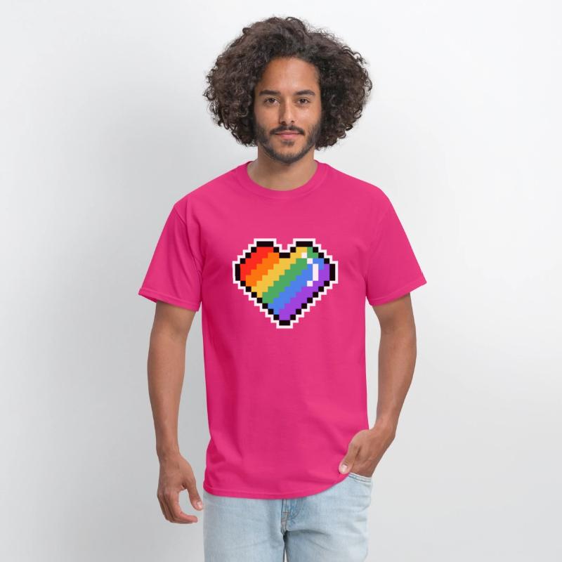Pixel heart rainbow colored