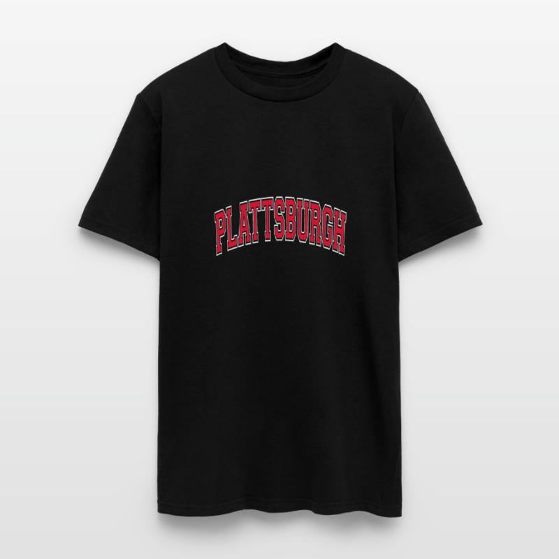 Plattsburgh Varsity Style Red Text