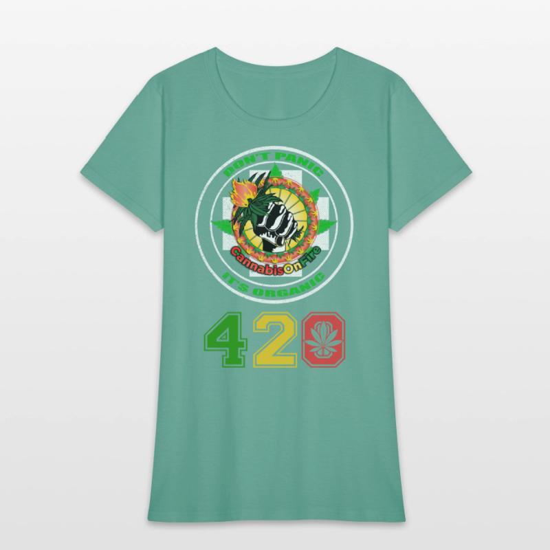 Playful 420 On Fire Organic Weed Marijuana Design