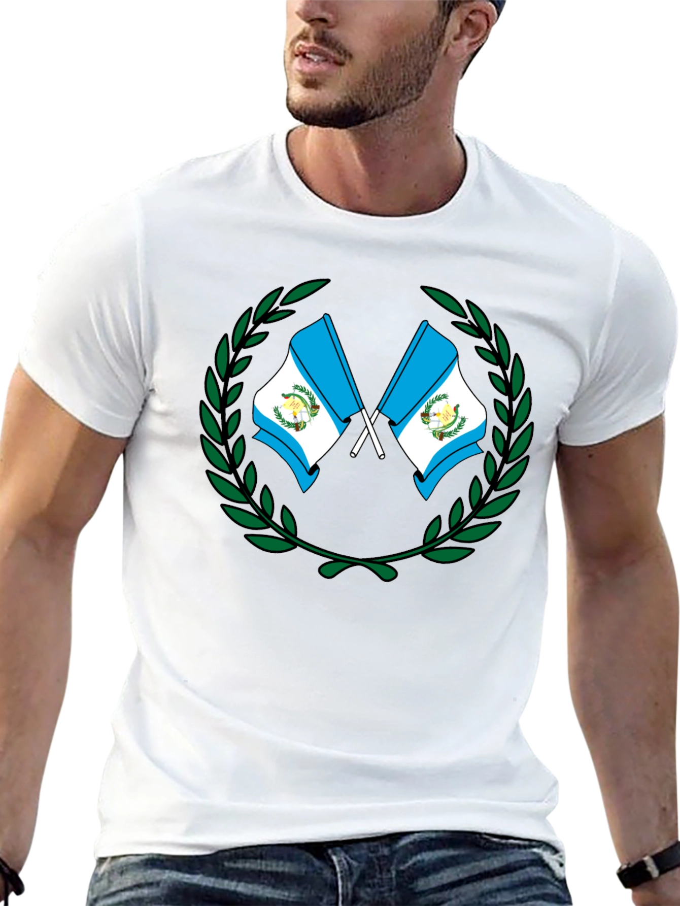 Guatemala Flag Wreath T-Shirt - Black