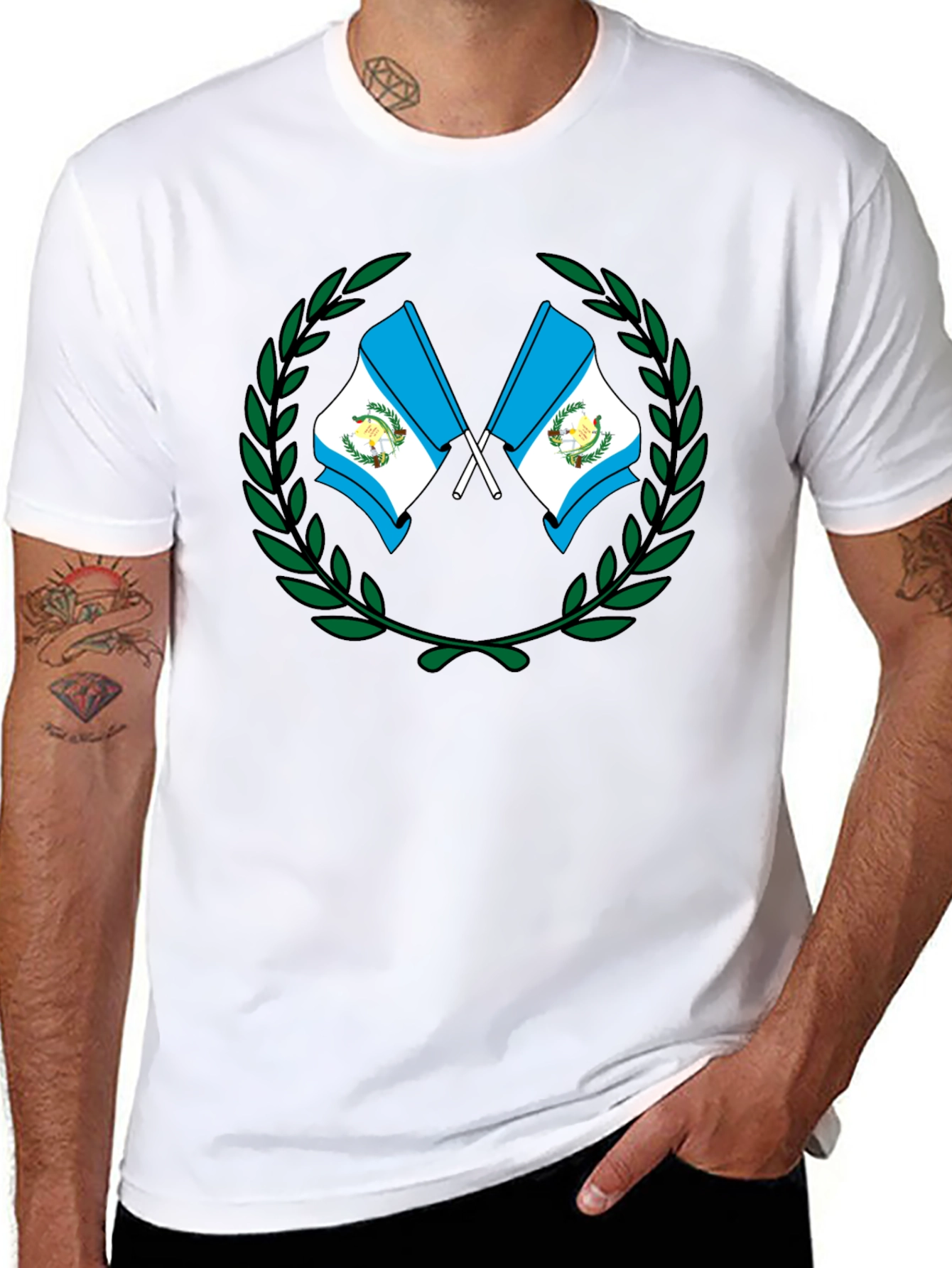 Guatemala Flag Wreath T-Shirt - Black