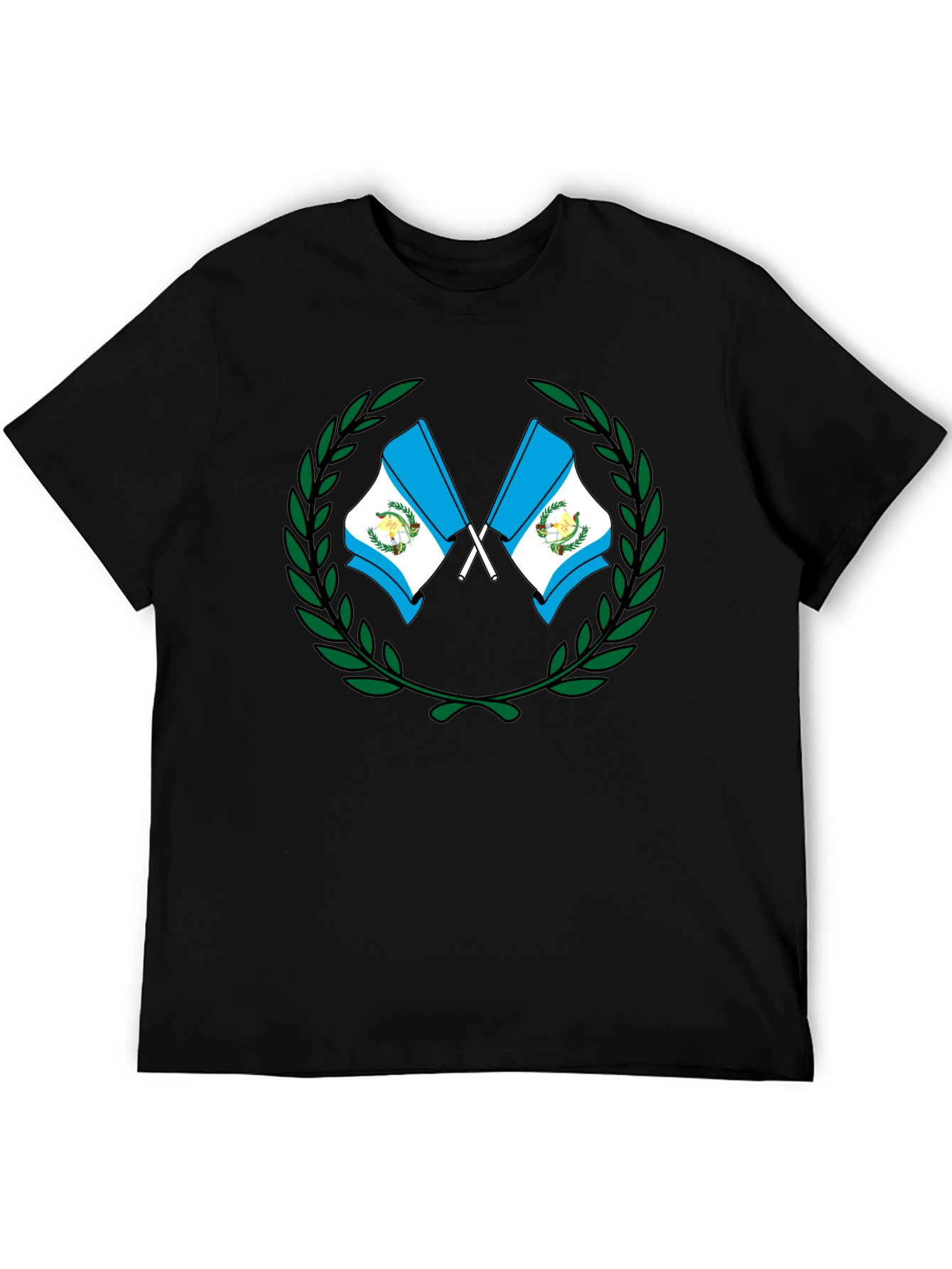 Guatemala Flag Wreath T-Shirt - Black