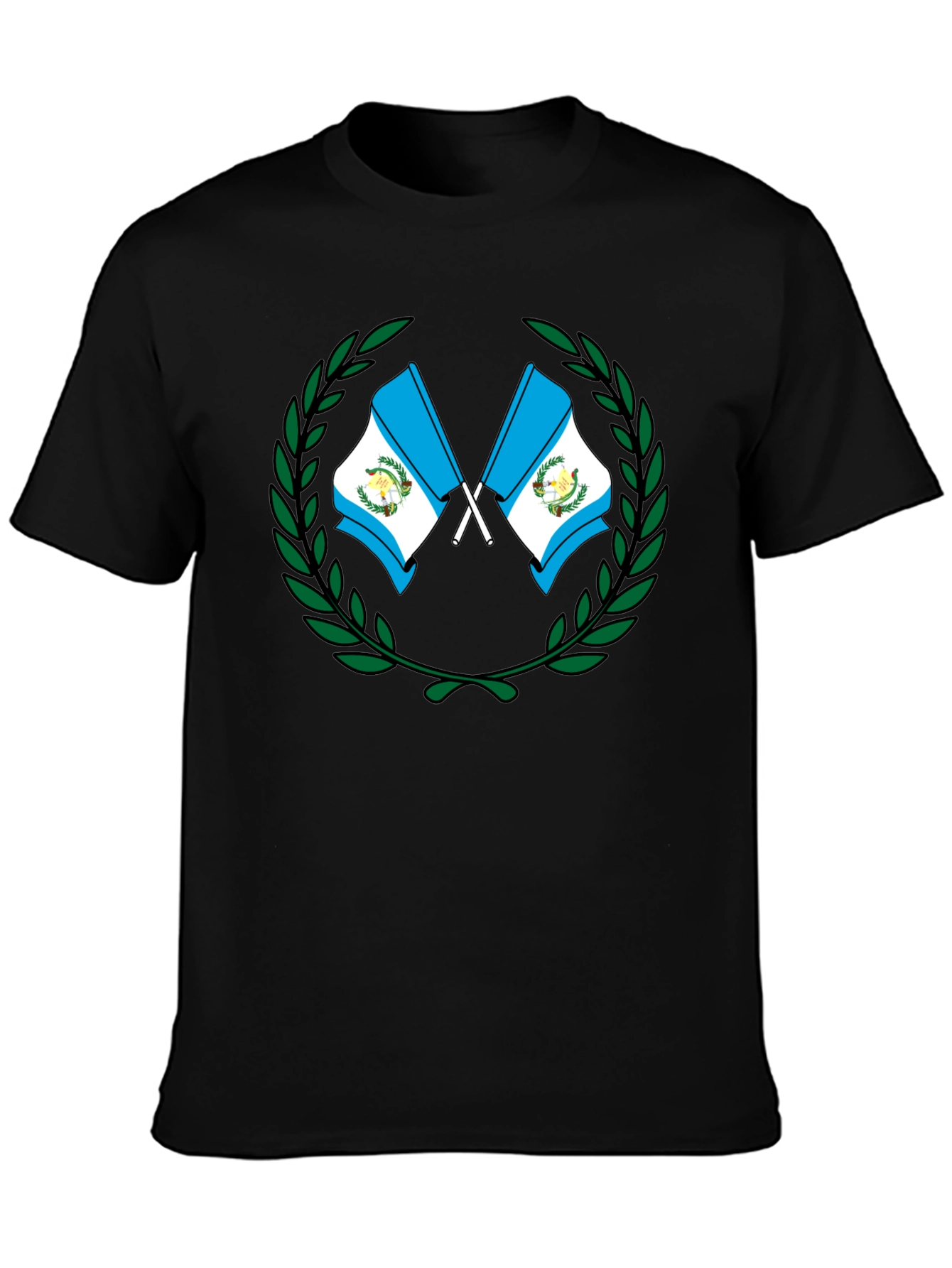 Guatemala Flag Wreath T-Shirt - Black