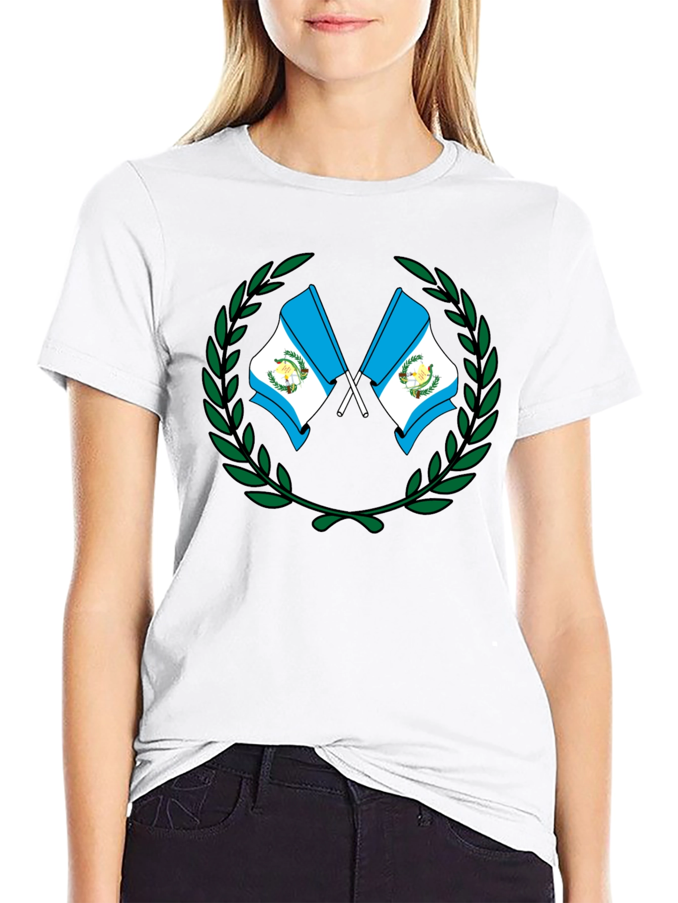 Guatemala Flag Wreath T-Shirt - Black