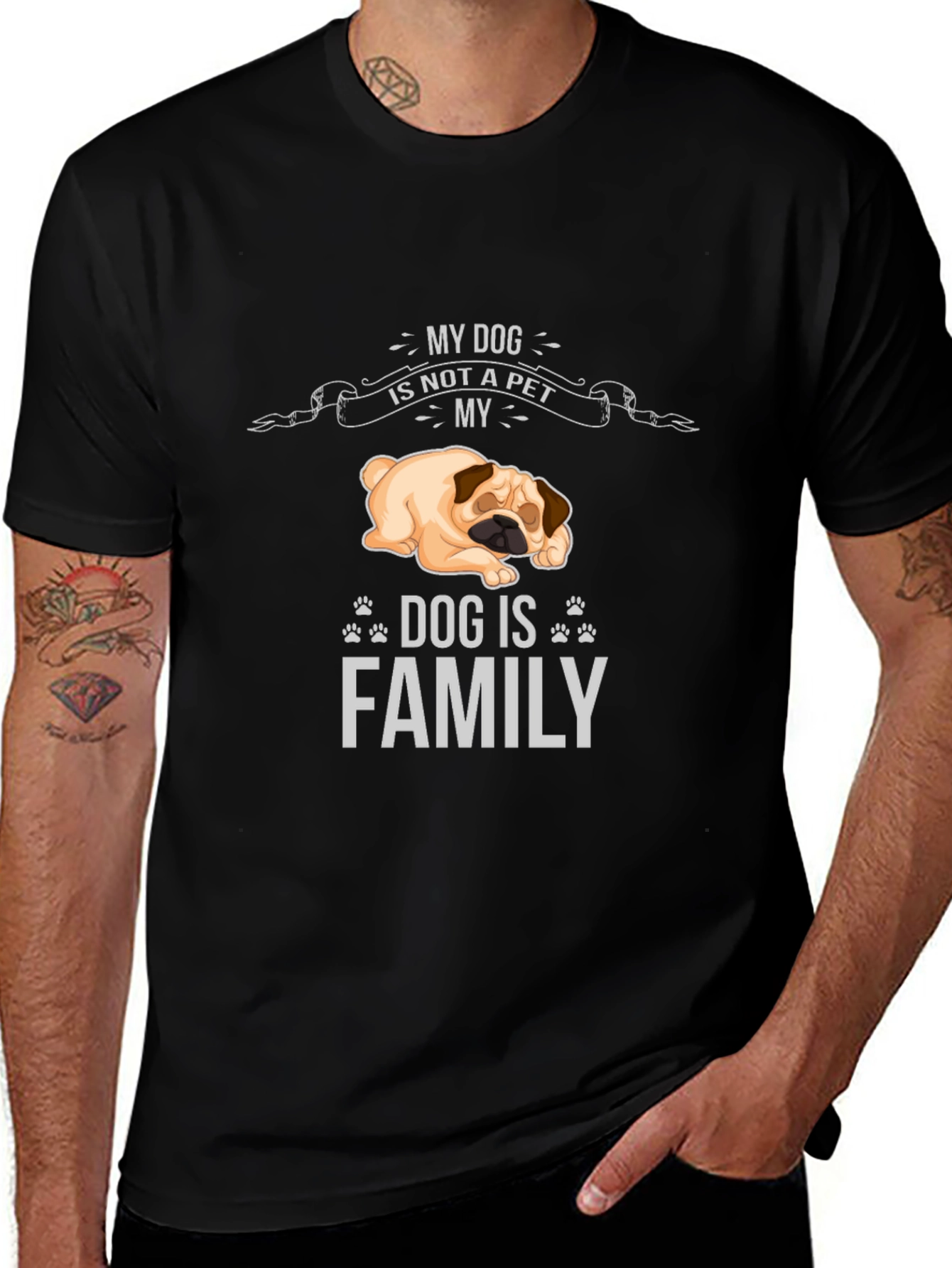 My Dog Is Family T-Shirt - Unisex Black Tee