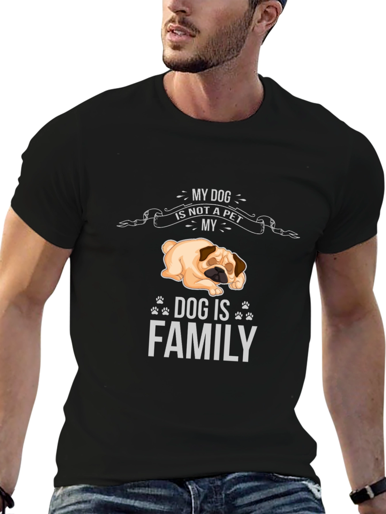 My Dog Is Family T-Shirt - Unisex Black Tee