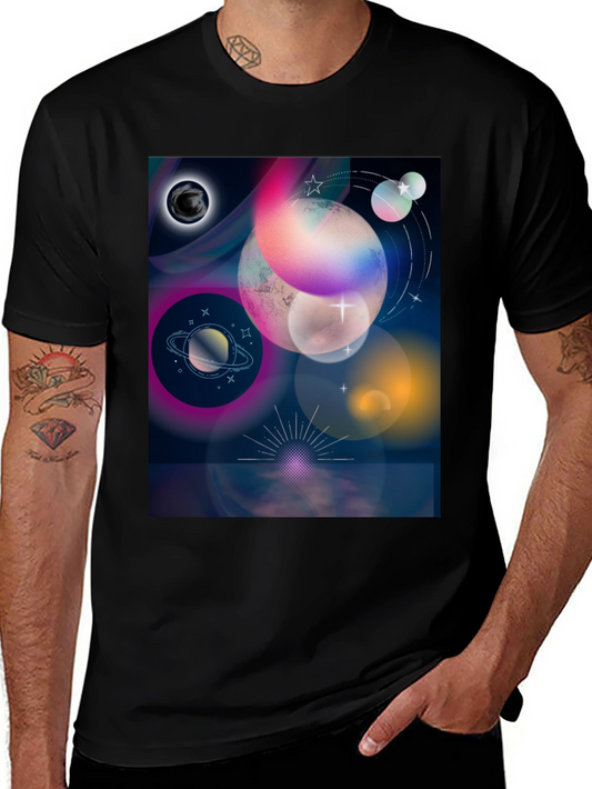 Cosmic Planets Graphic Tee - Galaxy Dream Shirt