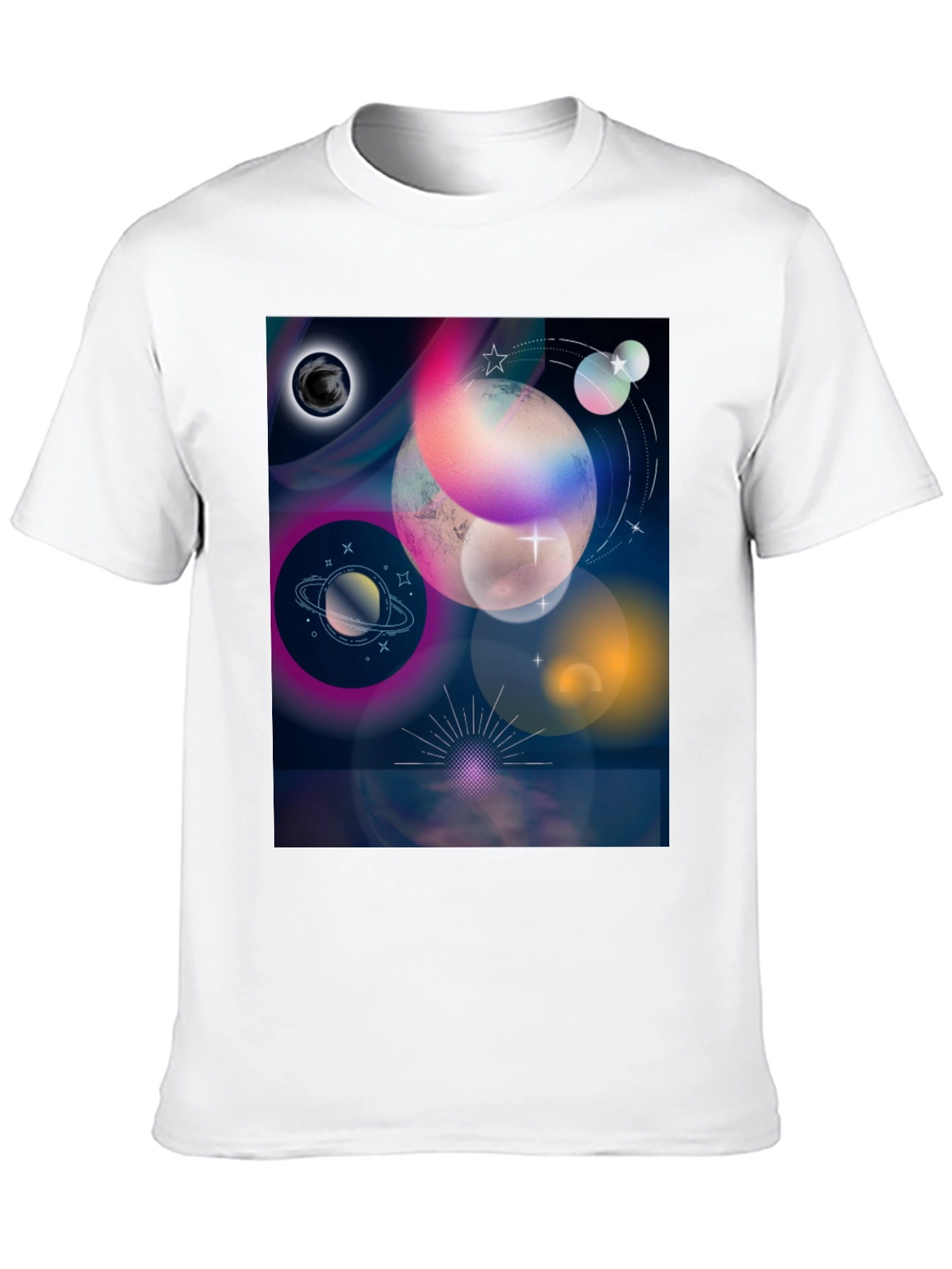 Cosmic Planets Graphic Tee - Galaxy Dream Shirt