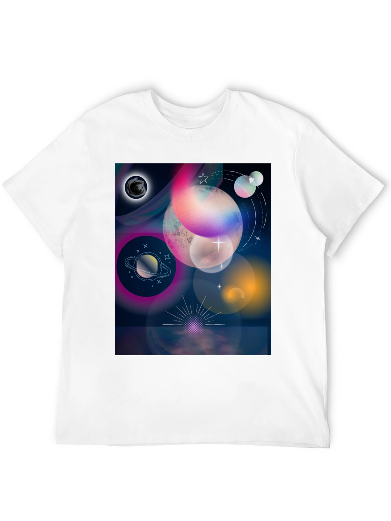 Cosmic Planets Graphic Tee - Galaxy Dream Shirt