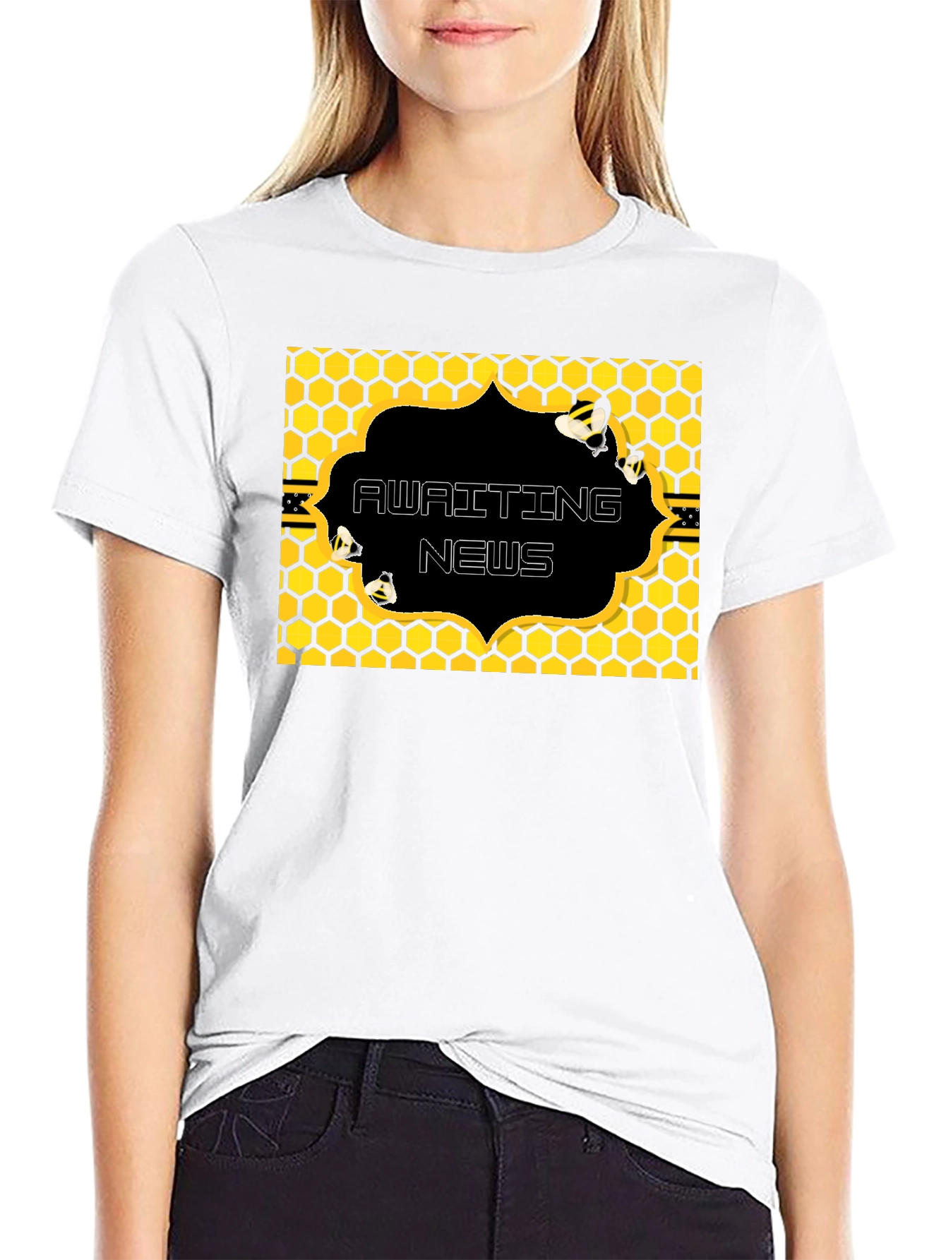 Awaiting News Bee Honeycomb T-Shirt