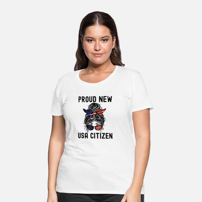 Proud Citizens Us American New Citizen Messy Bun