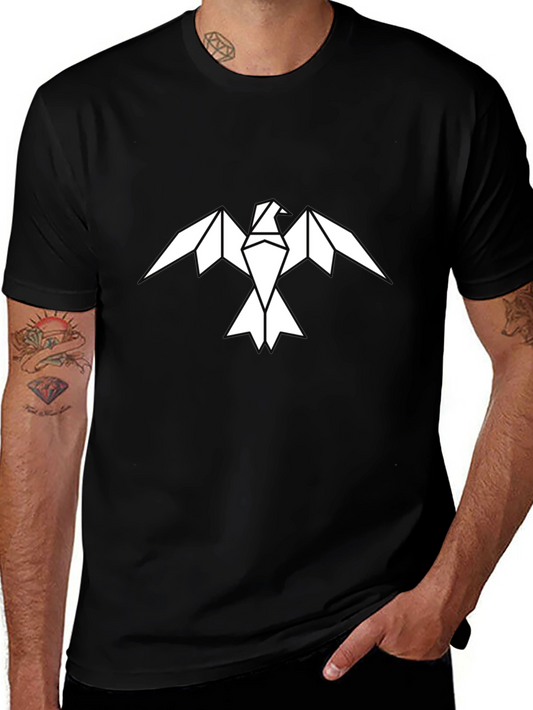 Geometric Eagle Graphic Tee - Mens Black Shirt