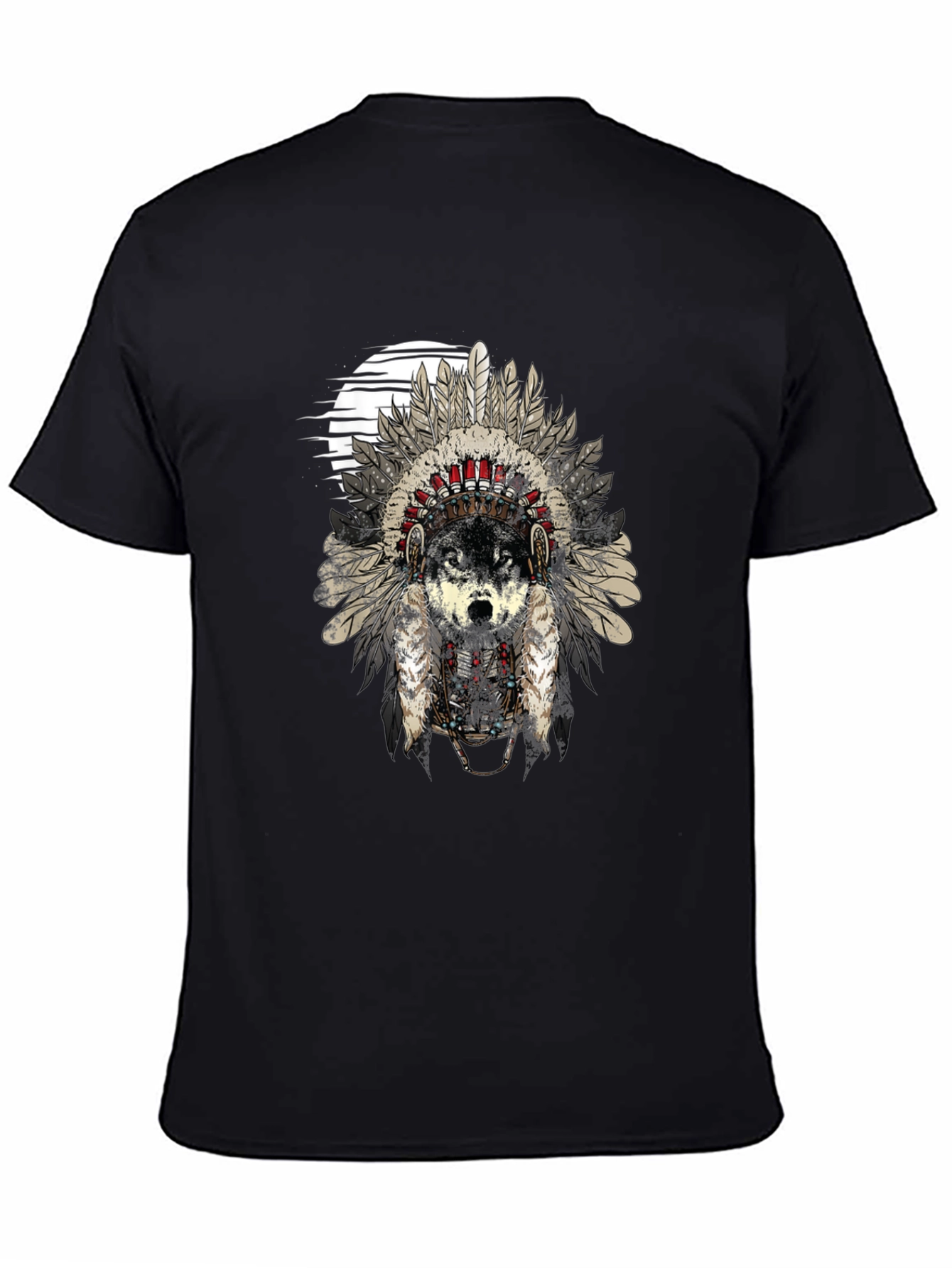 Wolf Headdress Graphic Tee - Black