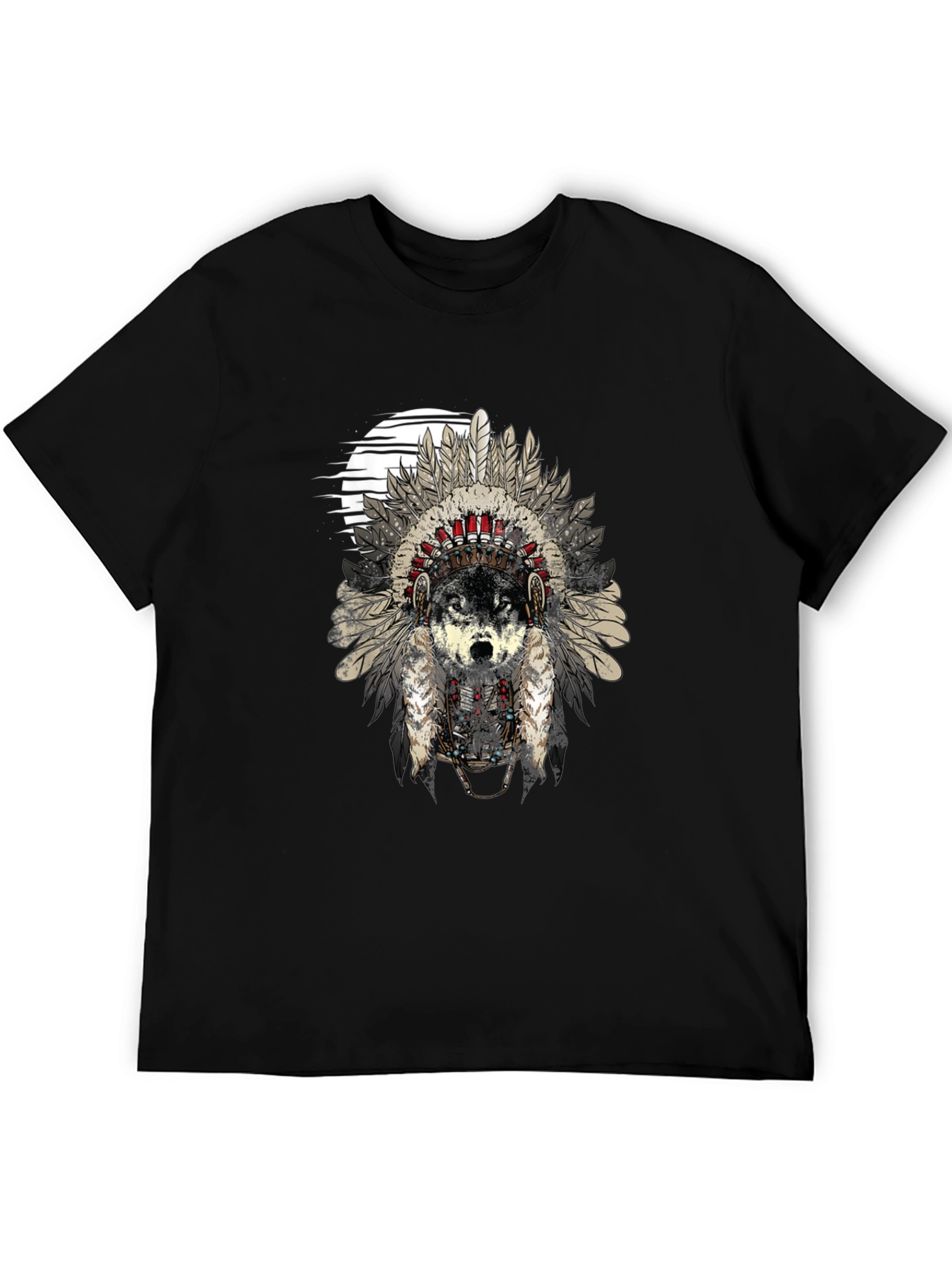Wolf Headdress Graphic Tee - Black