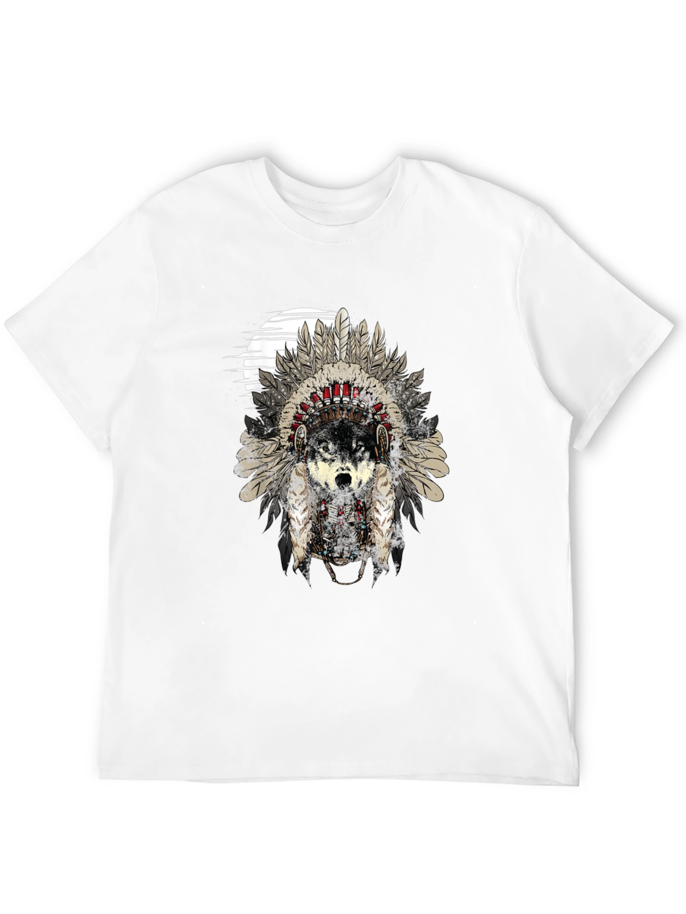 Wolf Headdress Graphic Tee - Black