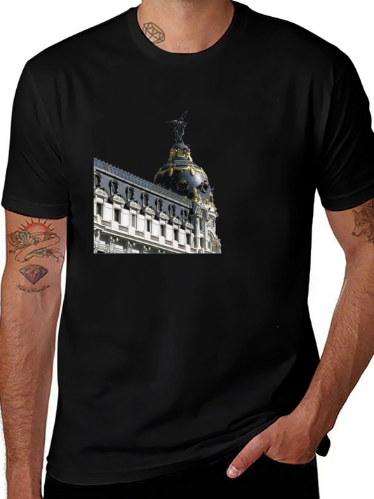 Madrid Architecture T-Shirt - Stylish Black Tee