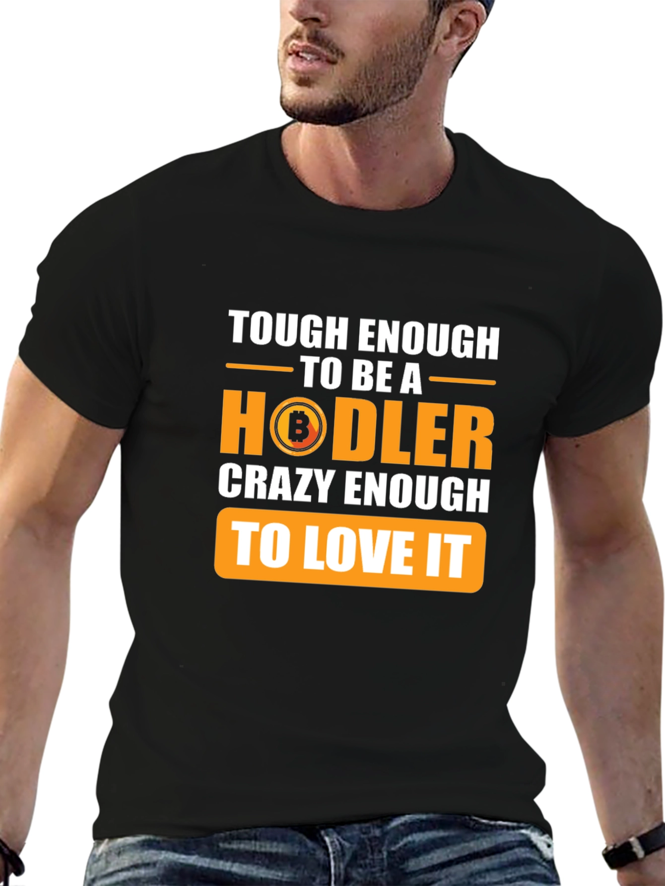 Tough Enough HODLer Bitcoin Black T-Shirt