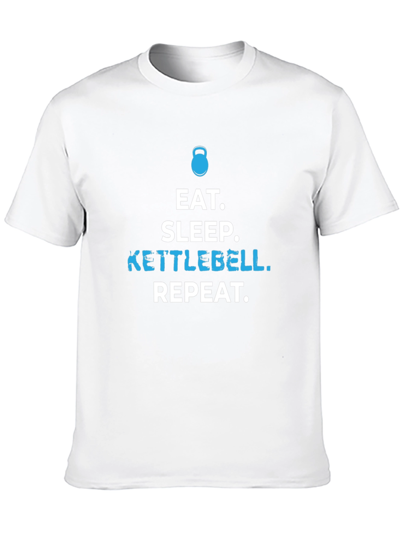 Eat Sleep Kettlebell Repeat Black Graphic T-Shirt