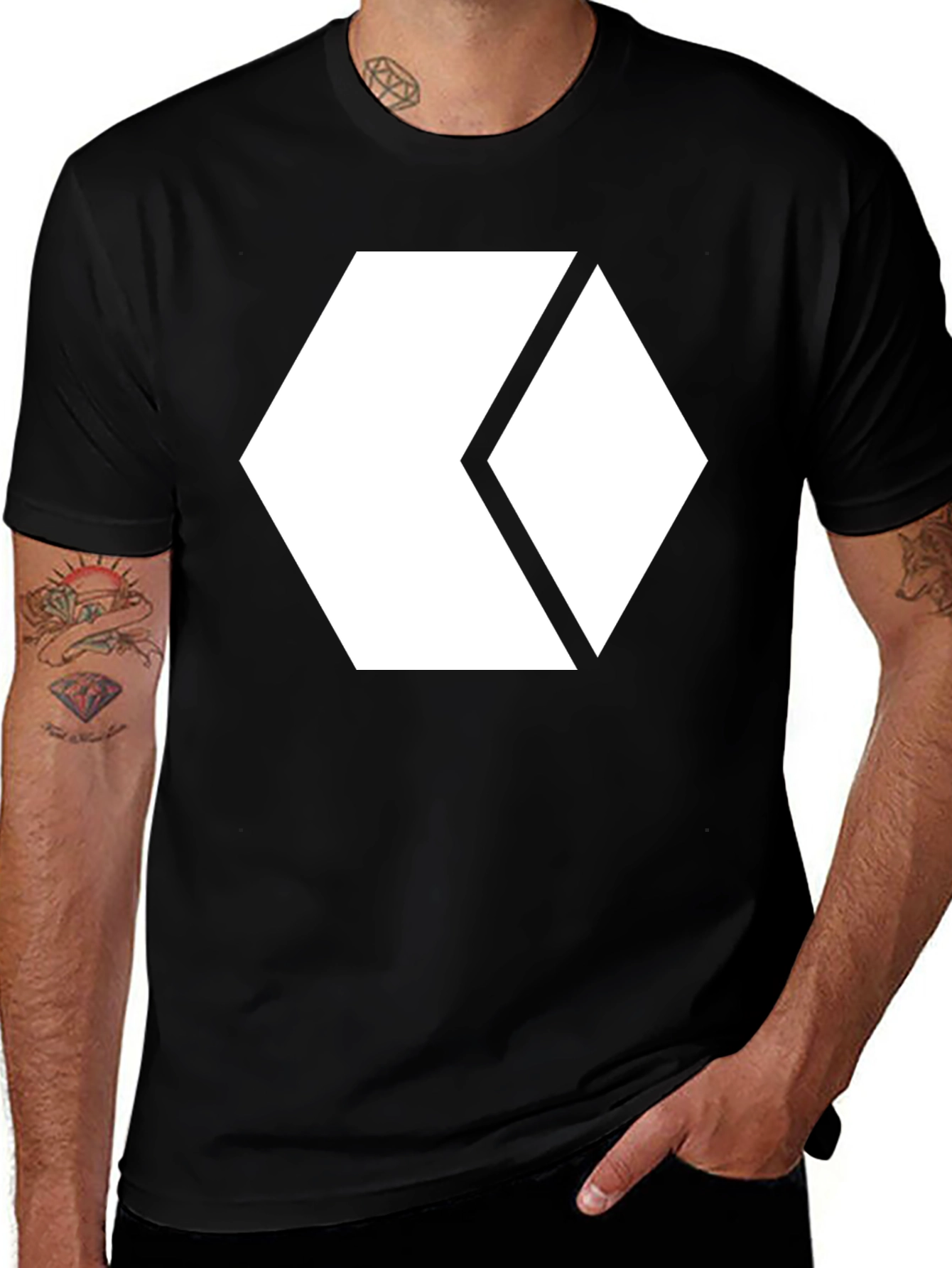 Geometric Graphic Tee - Modern Minimalist Design