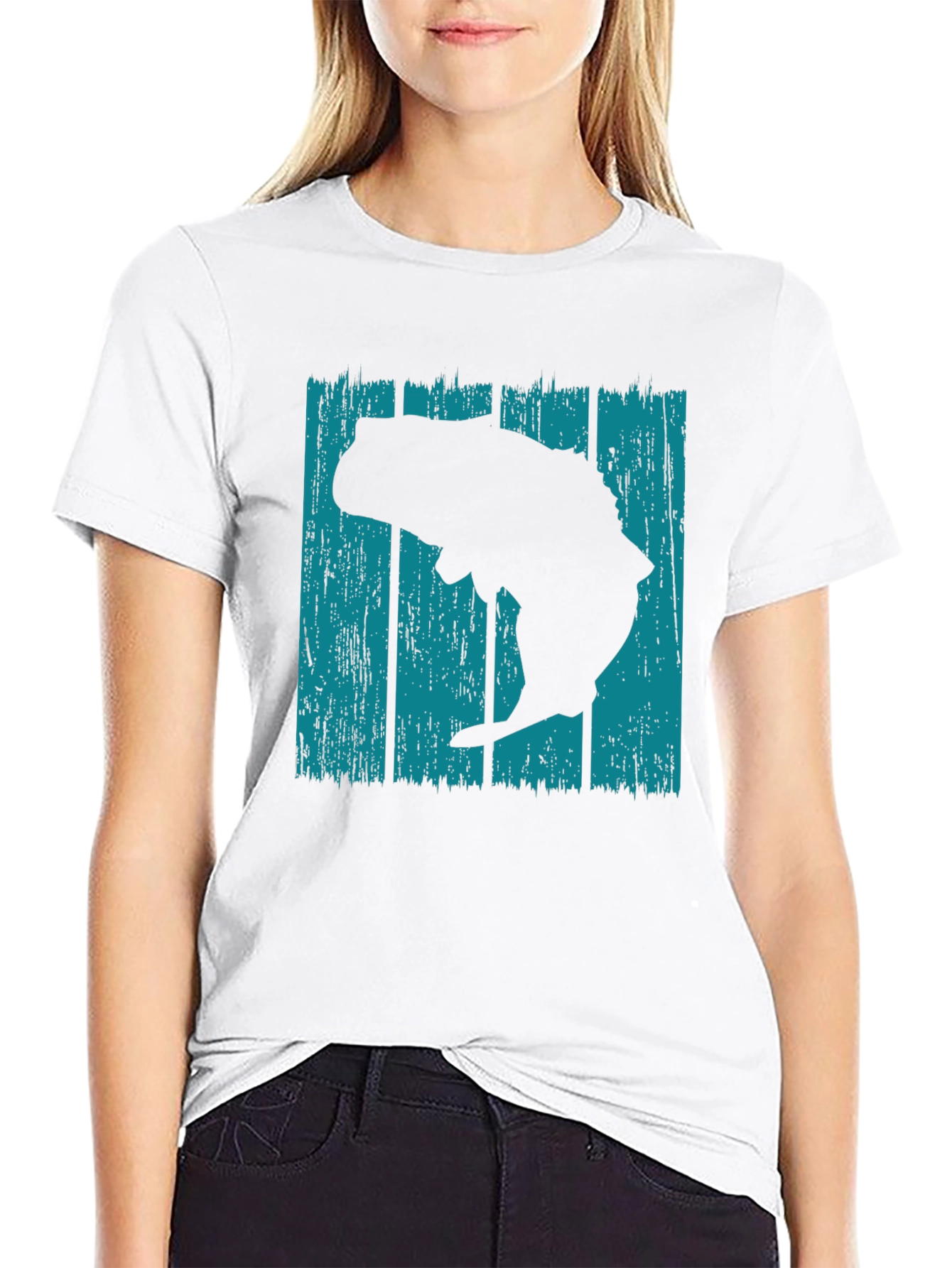 Retro Bass Fish Graphic T-Shirt - Black