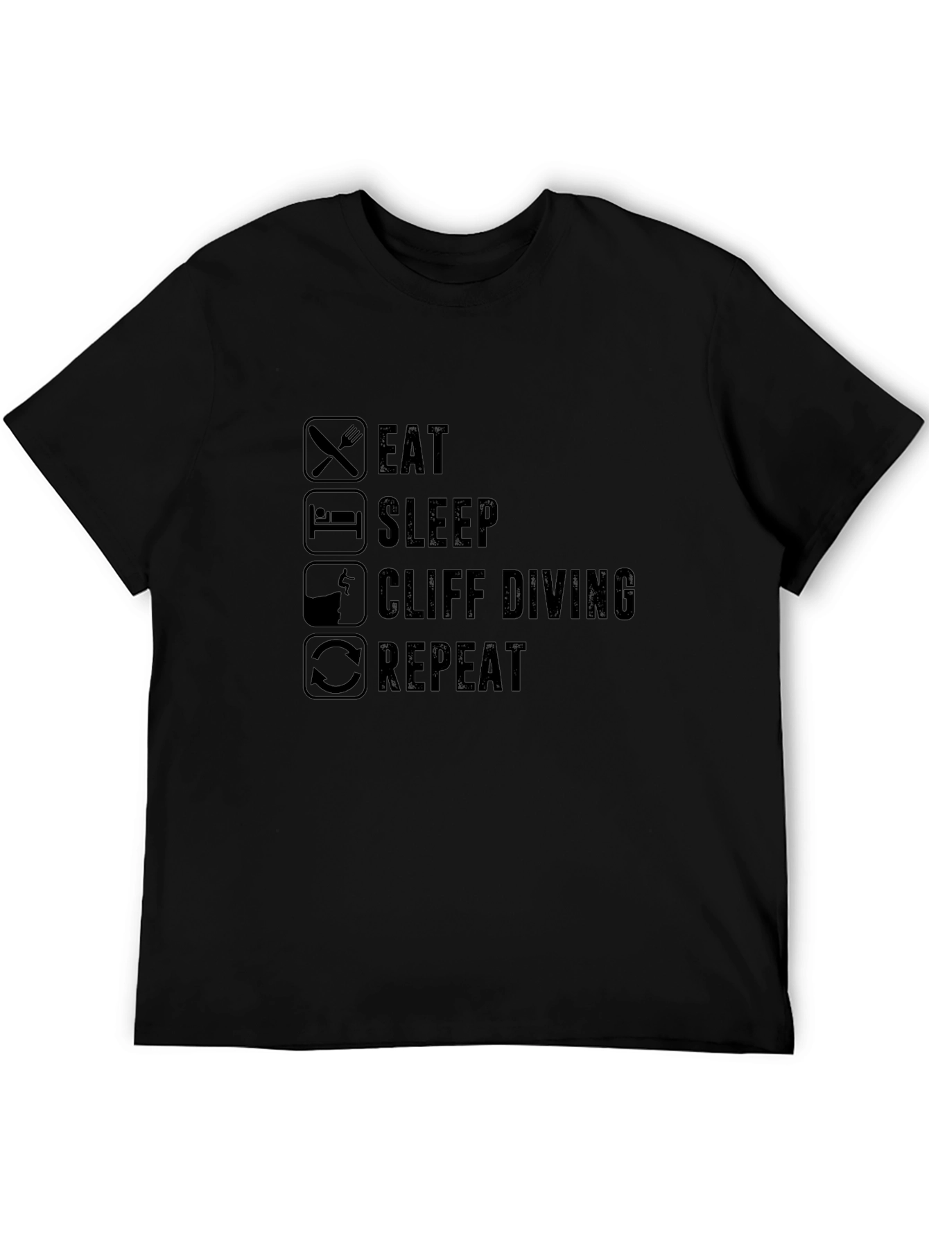 Eat Sleep Cliff Diving Repeat Graphic T-Shirt