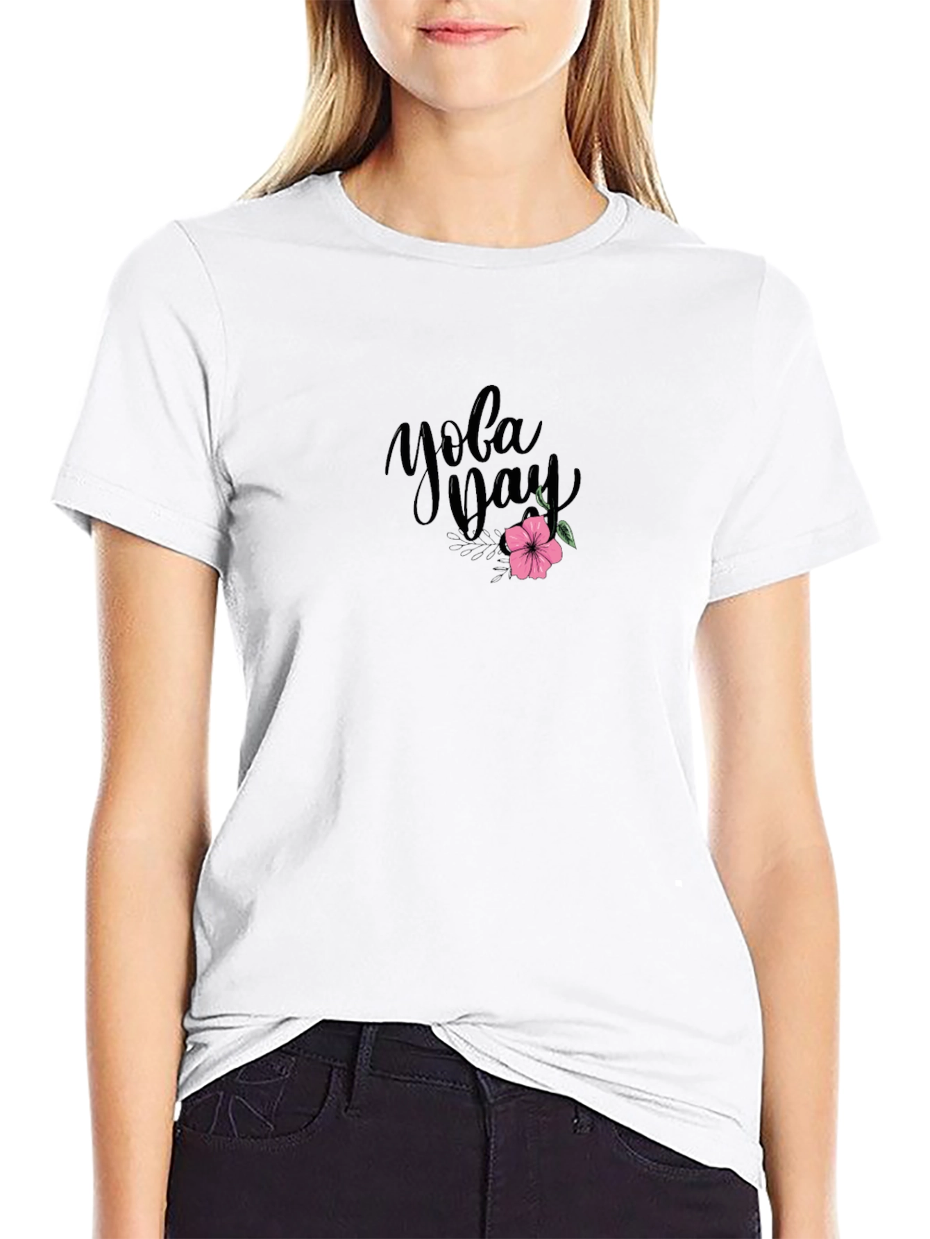 Yoga Day Graphic Tee - Black