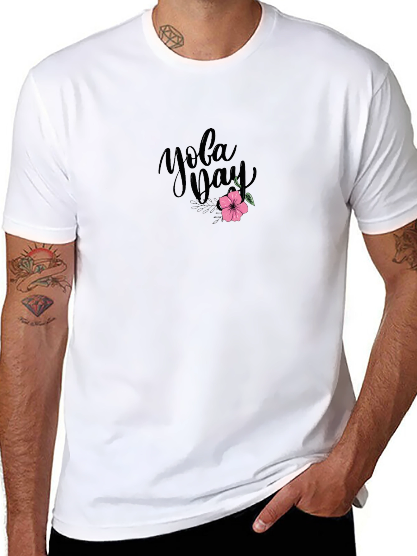 Yoga Day Graphic Tee - Black